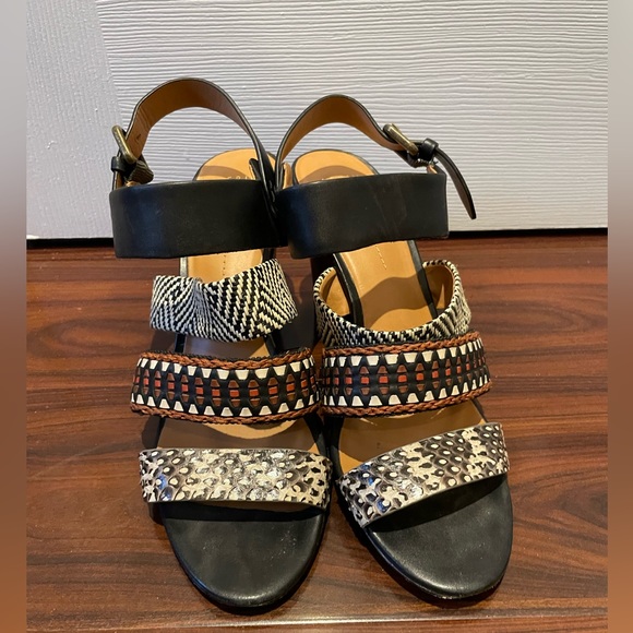 Aerin Printed Boho Carlita Block Heel Sandal Size 10M - Picture 2 of 7